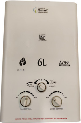 iDurable'N' Smart Automatic Multiple Safety System & Anti-Rust Coating 6 L Gas Water Geyser(White)