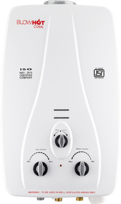 BLOWHOT Coral Automatic LPG Gas Water Heater Geyser Instant 6 LTR Water Flow, ISI Marked 6 L Gas Water Geyser(White)