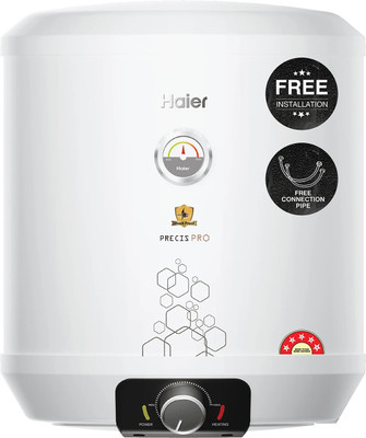 Haier ES10V-PRECIS PRO/ES10V-PV1(PRE-PRO) 10 L Storage Water Geyser | with Free Pipes and Free Installation(White)