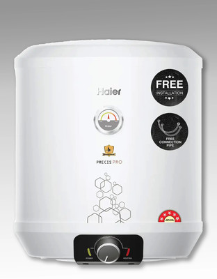 Haier ES15V-PRECIS PRO/ES15V-PV1(PRE-PRO) 15 L Storage Water Geyser | with Free Pipes and Free Installation(White)