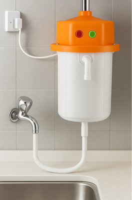 ZESTRUM Instant Water Tap Heater 1 L Instant Water Geyser(Orange, White)