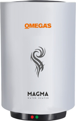 OMEGA'S Magma 15L with Rust proof body and Thermal Cut Out, 4 star 15 L Storage Water Geyser(White)
