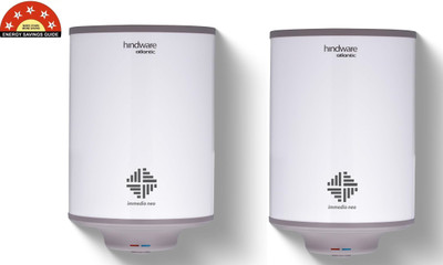 Hindware Immedio Neo Pack of 2 10 L Storage Water Geyser(White)
