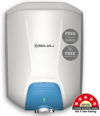 BAJAJ Endure Series Gracio 15L 15 L Storage Water Geyser | 5 Star BEE Energy Rating | with Free Pipes and Installation(White & Blue)