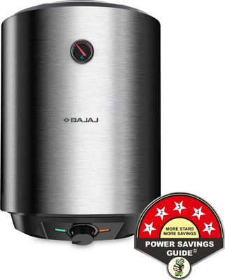 BAJAJ Shield Series Reflecta 15 L Storage Water Geyser | 5 Star BEE Energy Rating | Glassline Tanked | with Free Pipes and Installation(Steel Finish PCM & Black)