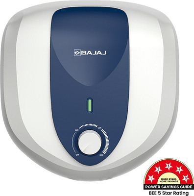 BAJAJ Armor Series Pentacle 15 L Storage Water Geyser | 5 Star BEE Energy Rating | Glassline Tanked | with Free Pipes and Installation(White & Blue)