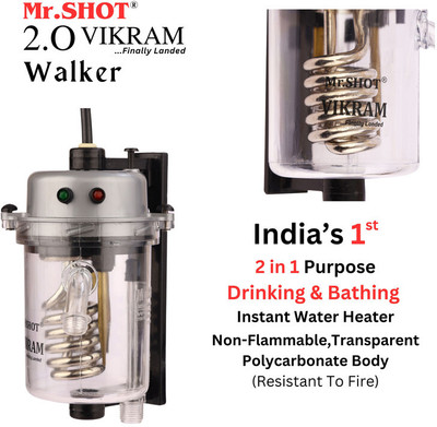 Mr.SHOT 2.O Vikram Walker - Transparent Model 1 L Instant Water Geyser(Silver)