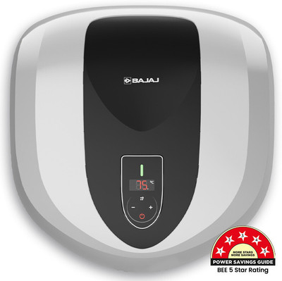 BAJAJ Eternal Series Pentacle Digi 25L 25 L Storage Water Geyser | with Free Pipes and Free Installation(White & Black)