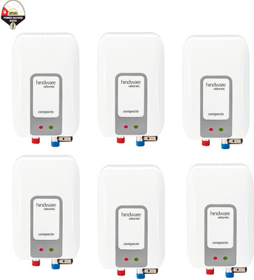 Hindware Compacto Pack of 6 3 L Instant Water Geyser(White)