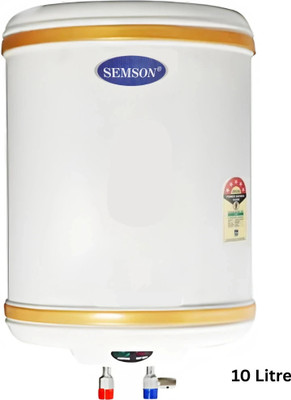Semson HeatPro | 10L | Full Metal Body Geyser | White 10 L Storage Water Geyser(White)