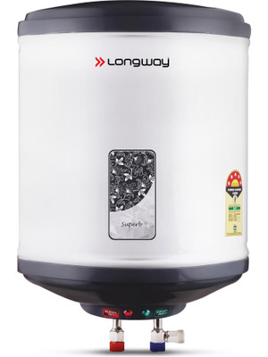 Longway Superb 10 L Storage Water Geyser 5 Star BEE Energy Rating | SS Tank with Anti-Rust Coating | Multi Safety(Gray)