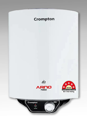 Crompton ASWH-3025 (ARNO NEO 5S) 25 L Storage Water Geyser | 5 Star BEE Energy Rating | National Energy Conservation Award Winner 2023(White)