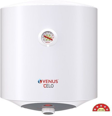Venus CELO 10CV With Glasslined Tank, Glasslined Incoloy Element & Free Installation 10 L Storage Water Geyser(White)