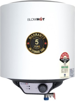 Blowhot 15 L Storage Water Geyser (Spring BEE 5 Star Rating Metallic Body Copper Heating Element, White)