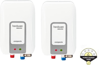 Hindware Compacto 3 Litre Pack of 2 3 L Instant Water Geyser(White and Grey)