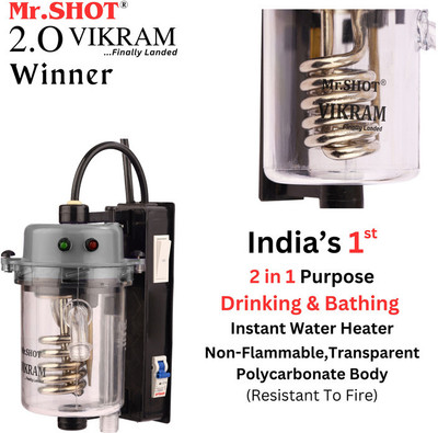 Mr.SHOT 2.O Vikram Winner - Transparent Model 1 L Instant Water Geyser(Grey)