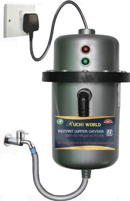 Ruchi World Water Geyser||quick water heating||ABS SHOOK PROOF 1 L Instant Water Geyser(Grey)