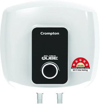 Crompton ASWH-2425 (Solarium Qube) 25 L Storage Water Geyser | 5 Star BEE Energy Rating | Capillary Thermostat, Automatic Thermal cut-out | Auto Restart, Fast Heating(White, Black)