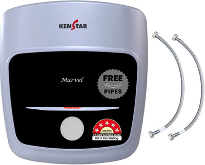 Kenstar Marvel 25 L 25 L Storage Water Geyser 5 Star BEE Energy Rating | |with Free Pipes(White & Black)