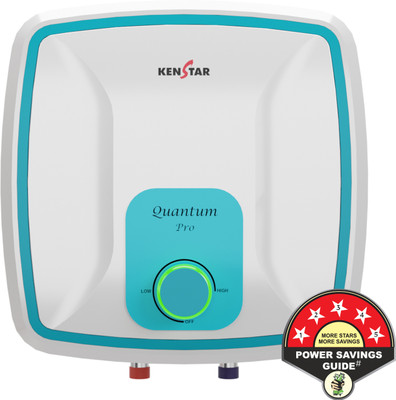 Kenstar 25 L Storage Water Geyser (QUANTUM PRO 25 L With Color Changing Indicator & Pipe, White & Blue)