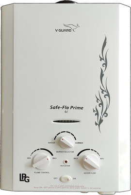 V-Guard SAFE FLOW PRIME 6 L Gas Water Geyser(White)