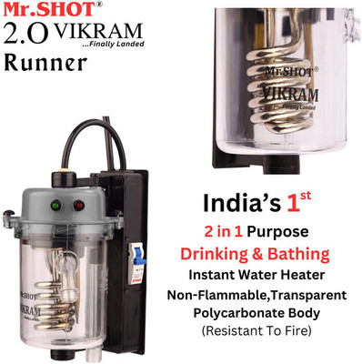 Mr.SHOT 2.O Vikram Runner - Transparent Model 1 L Instant Water Geyser(Grey)