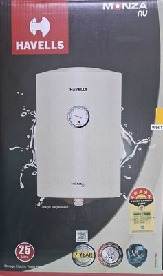 HAVELLS Monza Nu Storage Water Heater 25 L Storage Water Geyser(White)