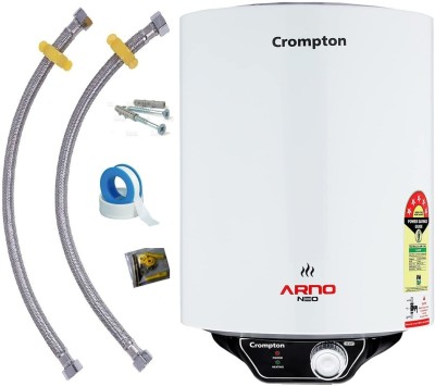 Crompton 25 L Storage Water Geyser (ASWH-3025, Arno Neo 25L (5 Star) Advance Level Safety Free Installation Kit, White)