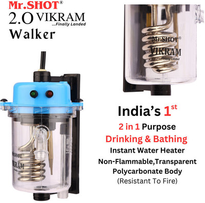 Mr.SHOT 2.O Vikram Walker - Transparent Model 1 L Instant Water Geyser(Blue)