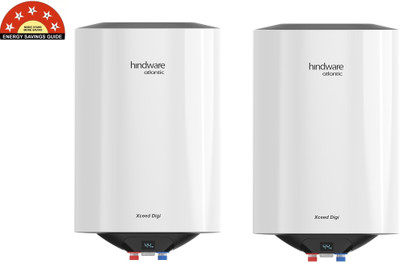 Hindware Xceed Digi Pack of 2 15 L Storage Water Geyser(White)