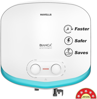 HAVELLS Bianca + 25 Ltr With 5 Year Warranty & Free Installation & Flexi pipes 25 L Storage Water Geyser(White, Blue)