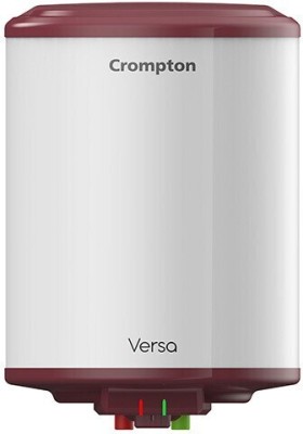 Crompton 10 L Storage Water Geyser (Versa ASWH-3510 Powerful Heating Rust Proof Plastic Body White & Maroon, White)