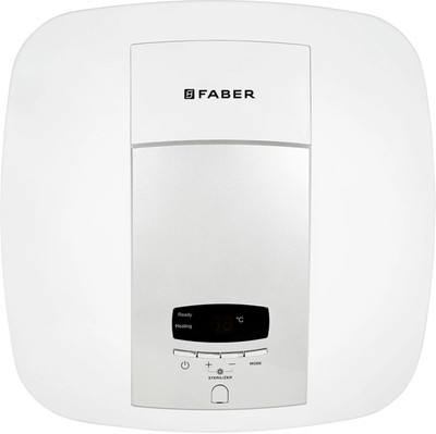 FABER CYRUS 15 DIGI WHITE SILVER 15 L Storage Water Geyser(White)