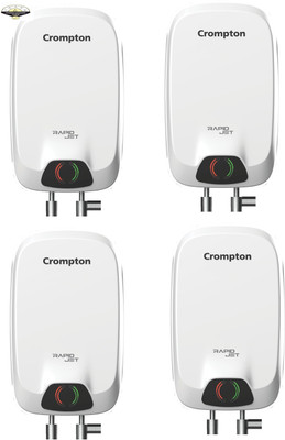 Crompton WGIWH RAPID JET (3KW),3 LTR,5Y WARANTY Pack of 4 3 L Instant Water Geyser(White ,Grey)