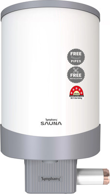 Symphony Sauna 25 L Storage Water Geyser Hair Fall Control Geyser | 5 Star BEE Energy Rating | PUROPOD: 9-Layer Advanced Water Filtration| with Free Pipes and Installation(White)