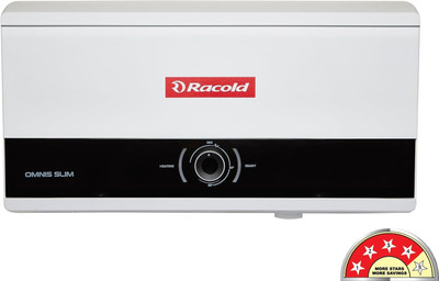 Racold Omnis Slim Horizontal Energy Efficient With Free Standard Installation & Pipes 25 L Storage Water Geyser(WHITE - BLACK)