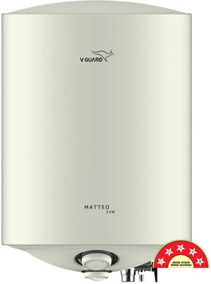 V-Guard Matteo 3kW 10 Litre, 5 Star 10 L Storage Water Geyser(White)