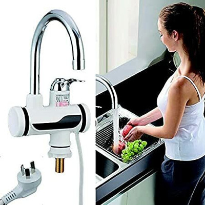 Rishikaenterprises 1L Instant Water Geyser Heater Electric Tap Warm Water Kitchen Heating Fast 10 1 L Instant Water Geyser(WHITE/BLACK)