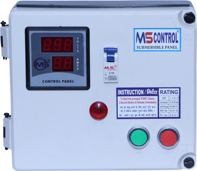 M S control 1HP Single Phase PVC Digital Submersible Motor Starter For Water Filled/Control Submersible Water Pump(1 hp)