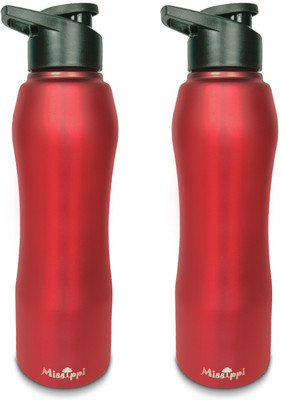 MISSIPPI 1000 ml Steel Sipper(Pack of 2, Maroon)
