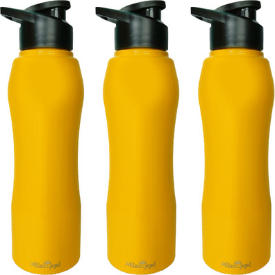 MISSIPPI 1000 ml Steel Sipper(Pack of 3, Yellow)