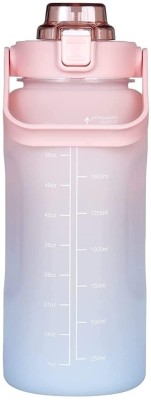 heet Plastic 2L Sipper Time Fitness Sports Water Bottle For Adults Office Gym 2000 ml Bottle(Pack of 1, Pink, Plastic)