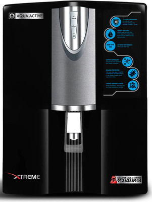 Aqua Active Xtreme 9 L RO + UV + UF + IBT + Alkaline Water Purifier(Black)