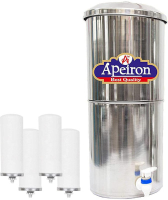 Apeiron Water Purifier With New Ceramic Candle 30 L Gravity Based Water Purifier(Silver)