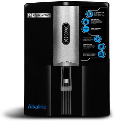 AquaActive ROUValkaline 10 L Mineral RO + UV + MF + MP Water Purifier(Black, Grey)