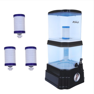 Always Gravity based Water mineral Filter And Purifier +3 extra Dust Candles 15 L Gravity Based Water Purifier(Black)
