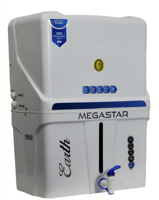 Earth Megastar Full White Model With TDS Controller Technology Having Alkaline Filter 12 L RO + UV + UF + Minerals Water Purifier(White)