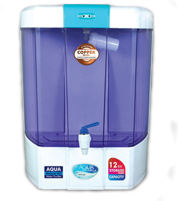 AQUA Water Purifier AquaPearl +UV+TDS+Mineral With Active Copper Technology 10 L RO Water Purifier(White, Sky Blue)