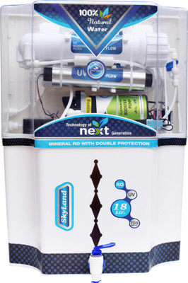 AQUA SkyLand 18 Ltr Model Mineral 18 L RO + UV + UF + TDS Water Purifier(White, Blue)
