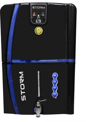AQUA Storm SMART LED INDICATOR 12 L RO + UV + UF + TDS Water Purifier(Black)
